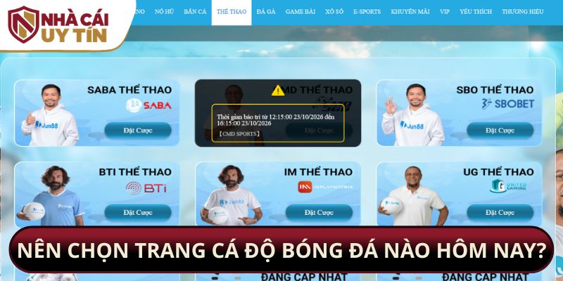 Nên chọn trang cá độ bóng đá nào hôm nay?